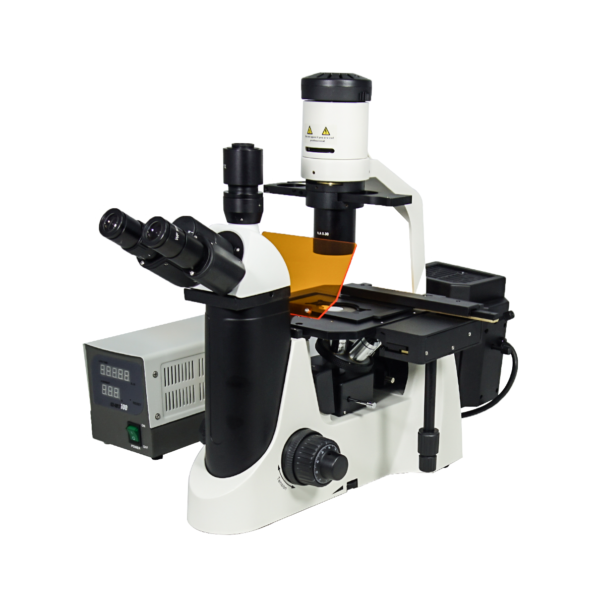 Microscope With Box To Quantify Fluewawnce 100-400X Fluorescence Microscope | View Solutions Inc.